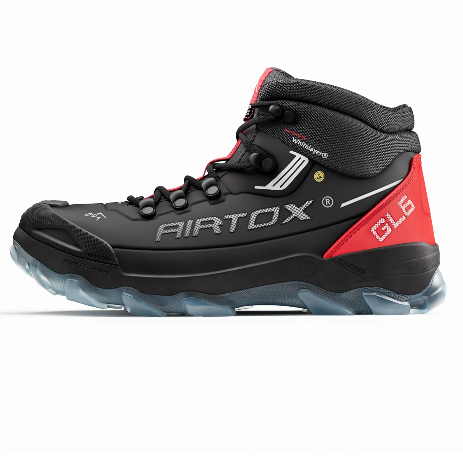 AIRTOX G-FORCE GL6 SIKKERHEDSSTØVLET SORT/RØD 38