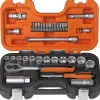 BAHCO TOPNØGLESÆT 1/4"-3/8" 34 DELE