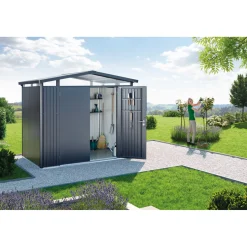 BIOHORT PANORAMA P3 REDSKABSRUM KVARTSGRÅ METALLIC 6,5 M2
