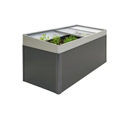 BIOHORT TILBEHØR 2X1 MISTBÆNK KVARTSGRÅ METALLIC 23 X 200 X 101 CM