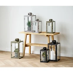 BOLIGINTERIØR METAL LANTERNESÆT H25/H35 CM GRØN