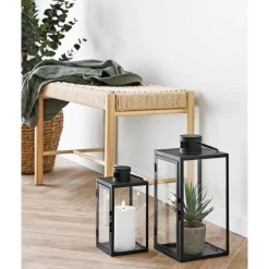 BOLIGINTERIØR METAL LANTERNESÆT H25/H35 CM SORT