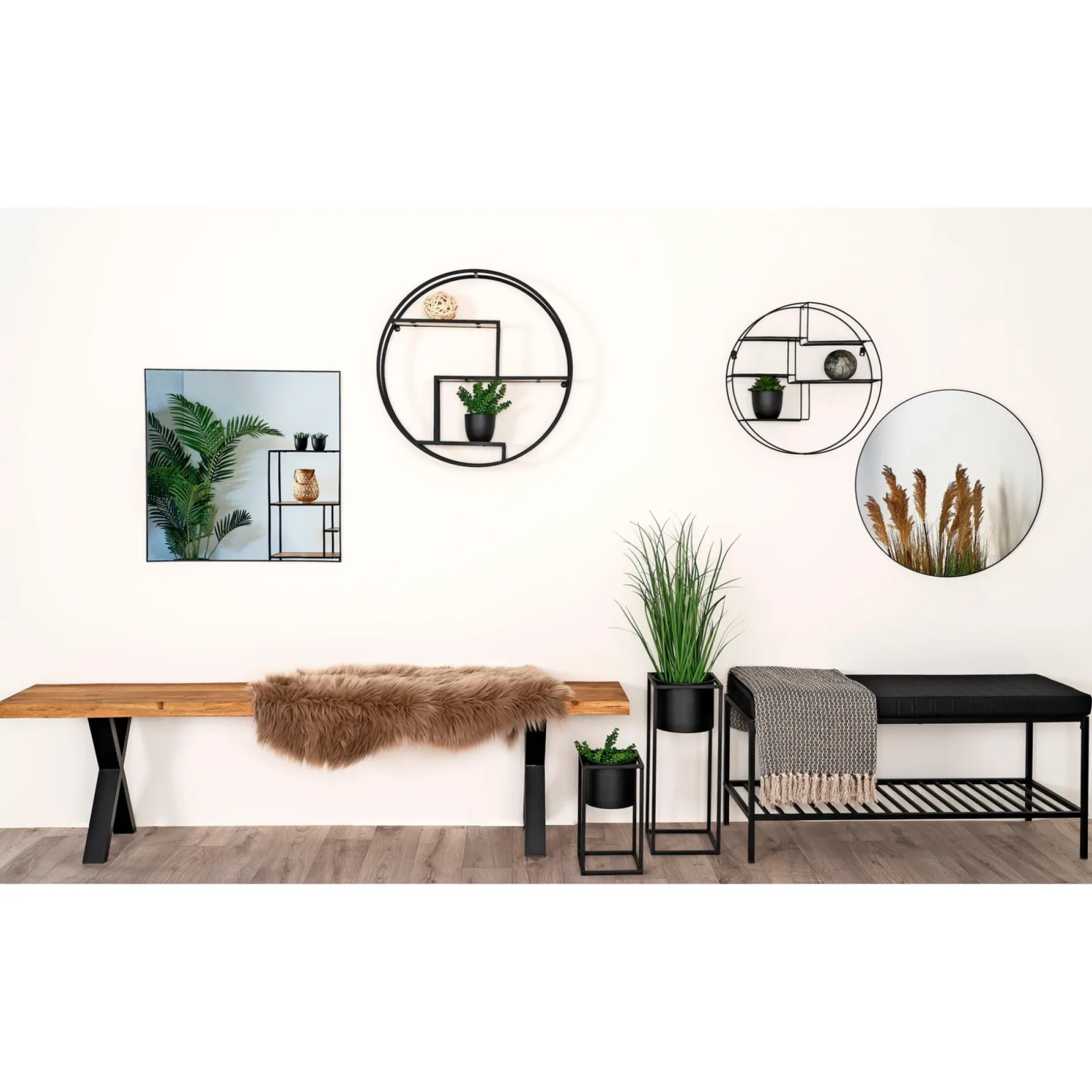 BOLIGINTERIØR OLIVIA BÆNK SORT 100 X 36 CM