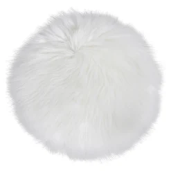 BOLIGINTERIØR RUND IMITERET LAMMESKIND 35X35 CM HVID