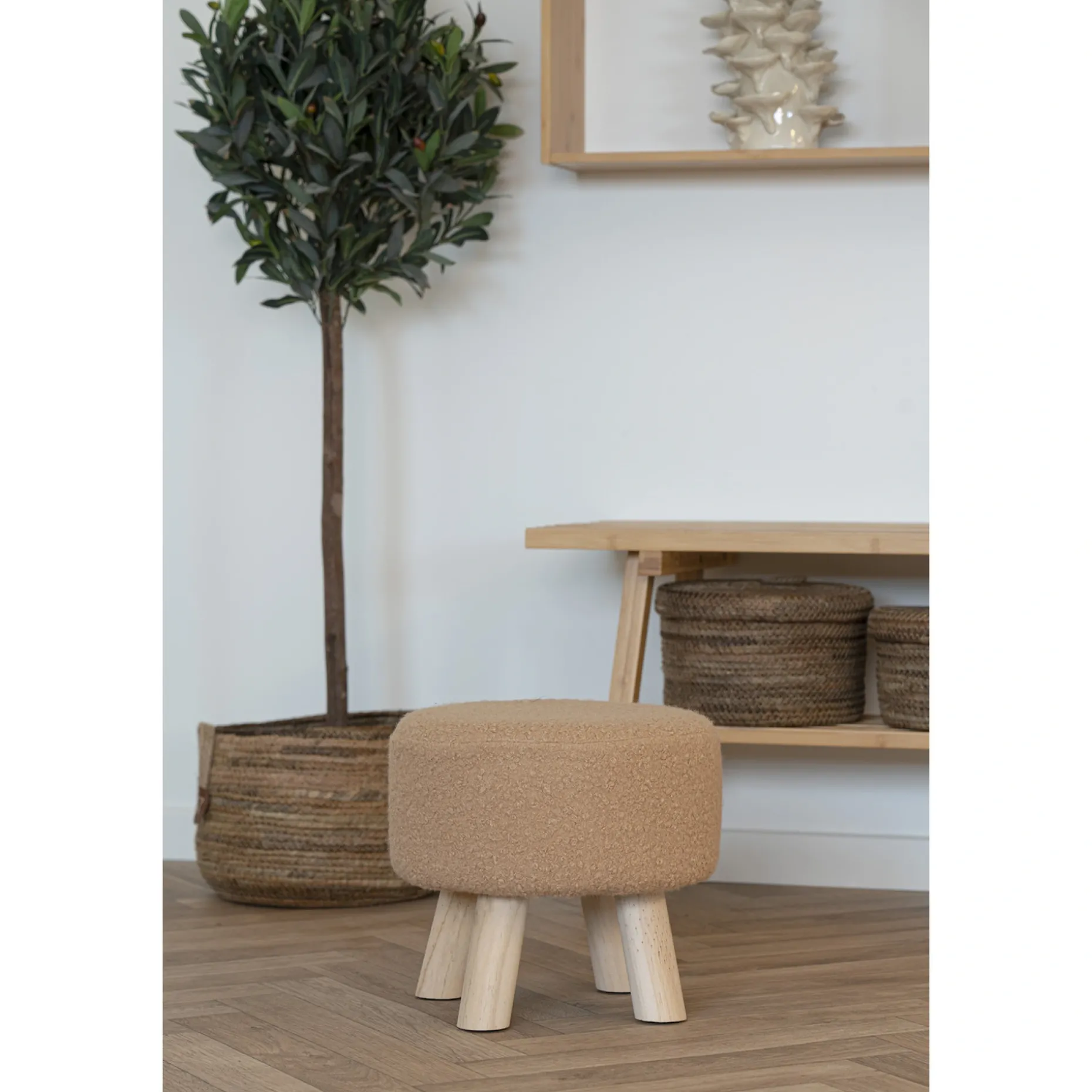 BOLIGINTERIØR TABURET SAND 29 X 31 X 31 CM