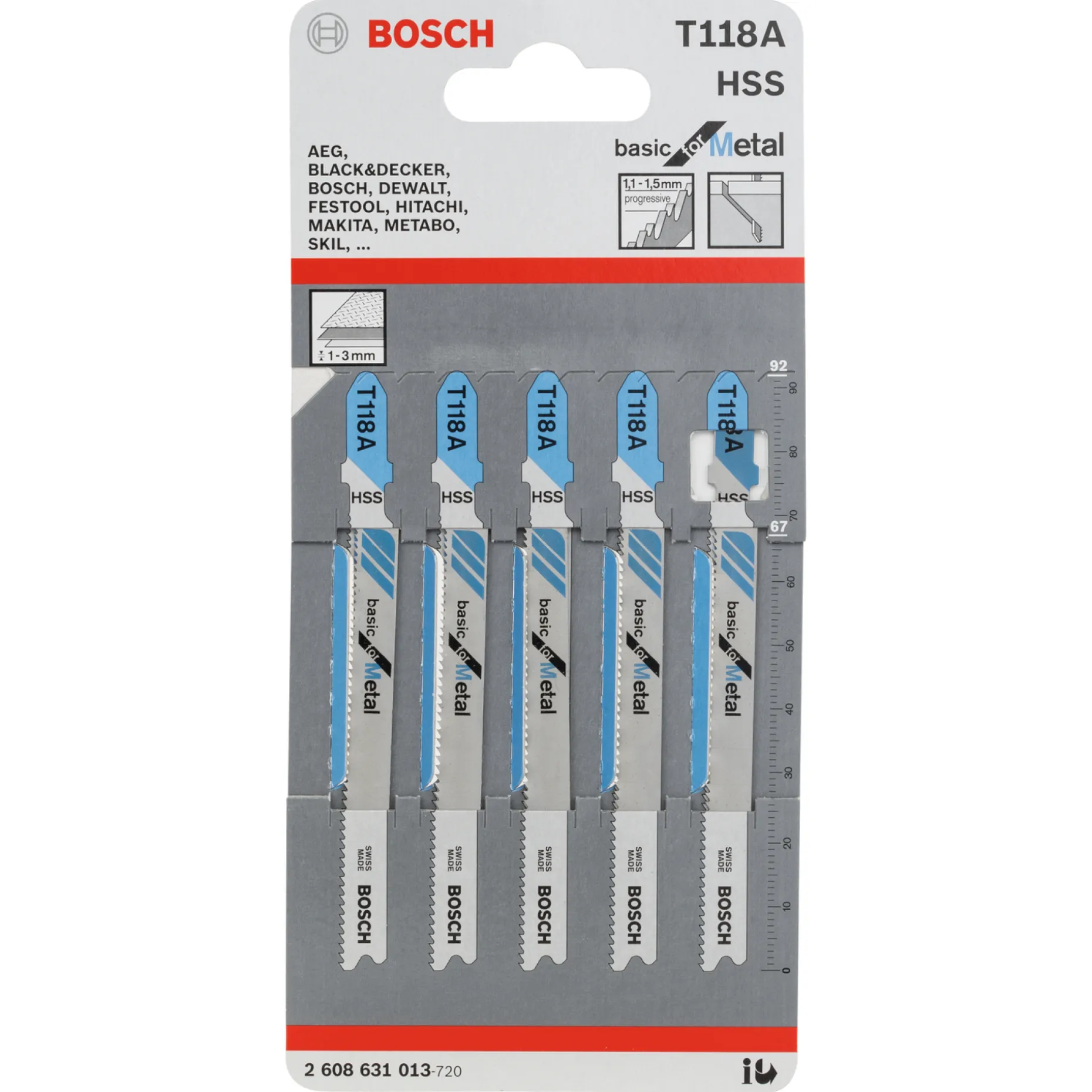 BOSCH BOSCH T118A STIKSAVSKLINGE 5 STK