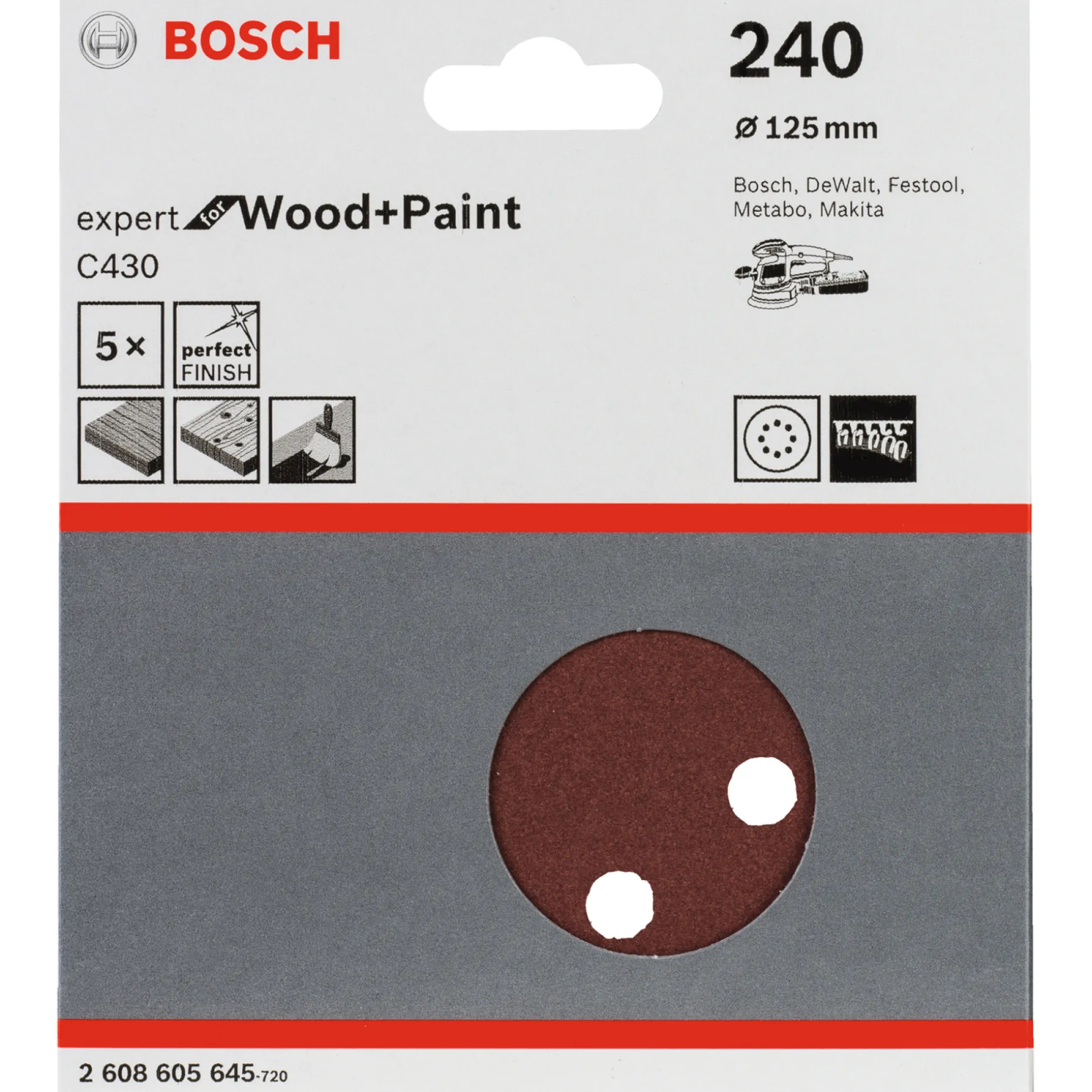 BOSCH C430 EXPERT SLIBEBLAD Ø125 MM 240 5 STK