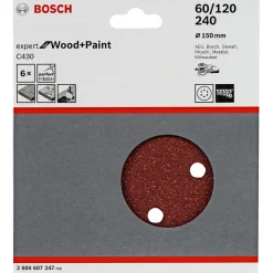 BOSCH C430 EXPERT SLIBERONDEL Ø150 MM K60; K120; K240 6 STK
