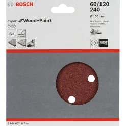 BOSCH C430 EXPERT SLIBERONDEL Ø150 MM K60; K120; K240 6 STK