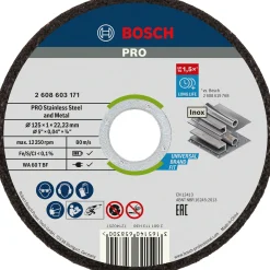 BOSCH LIGE INOX, 1,0MM SKÆRESKIVE 125MM 10 STK
