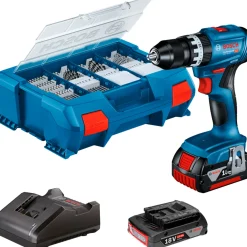 BOSCH PRO GSB 18V-45 SLAGBOREMASKINE AKKU MED BATTERI OG LADER