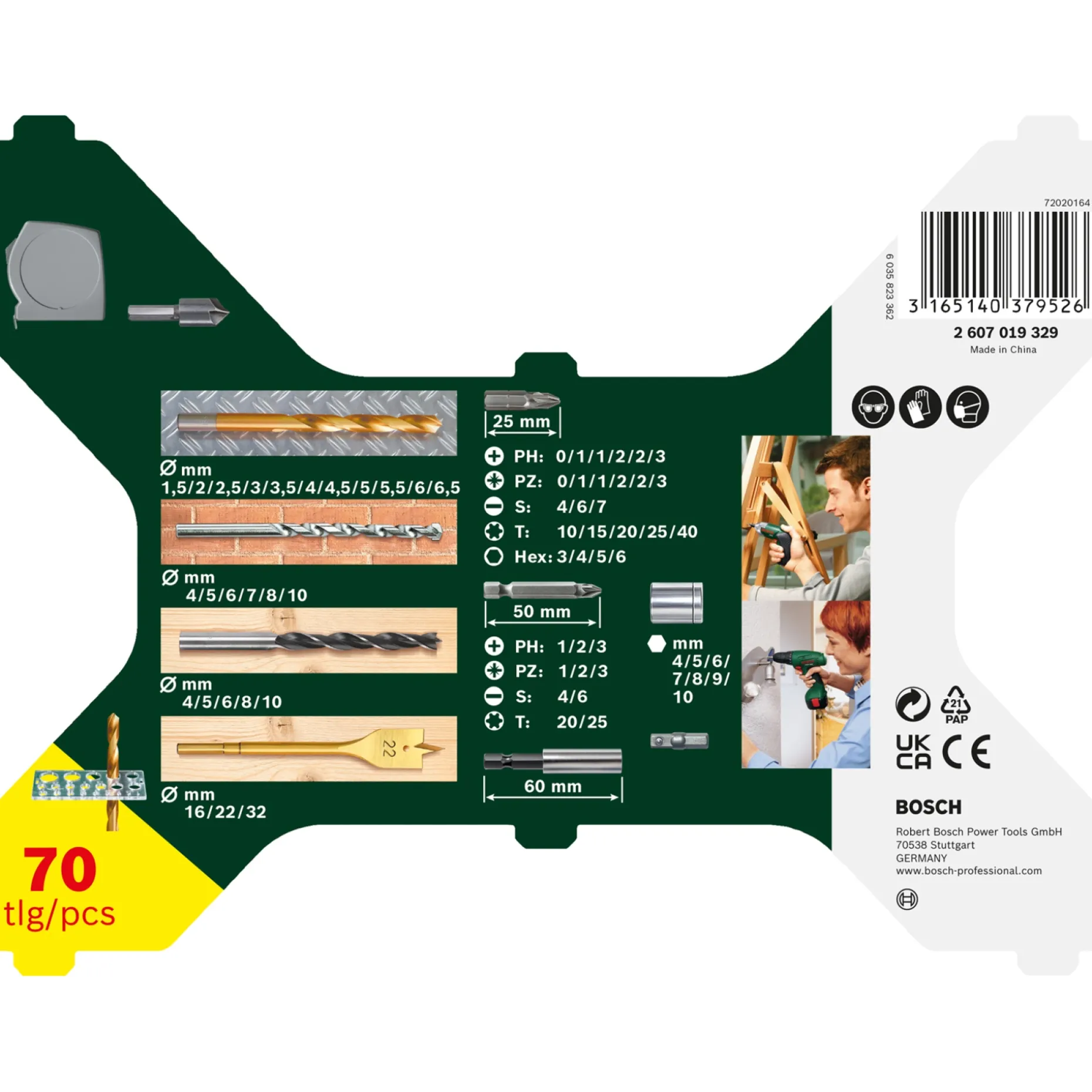 BOSCH PROMOLINE 2607019329 BOR-/BITSSÆT 70 DELE