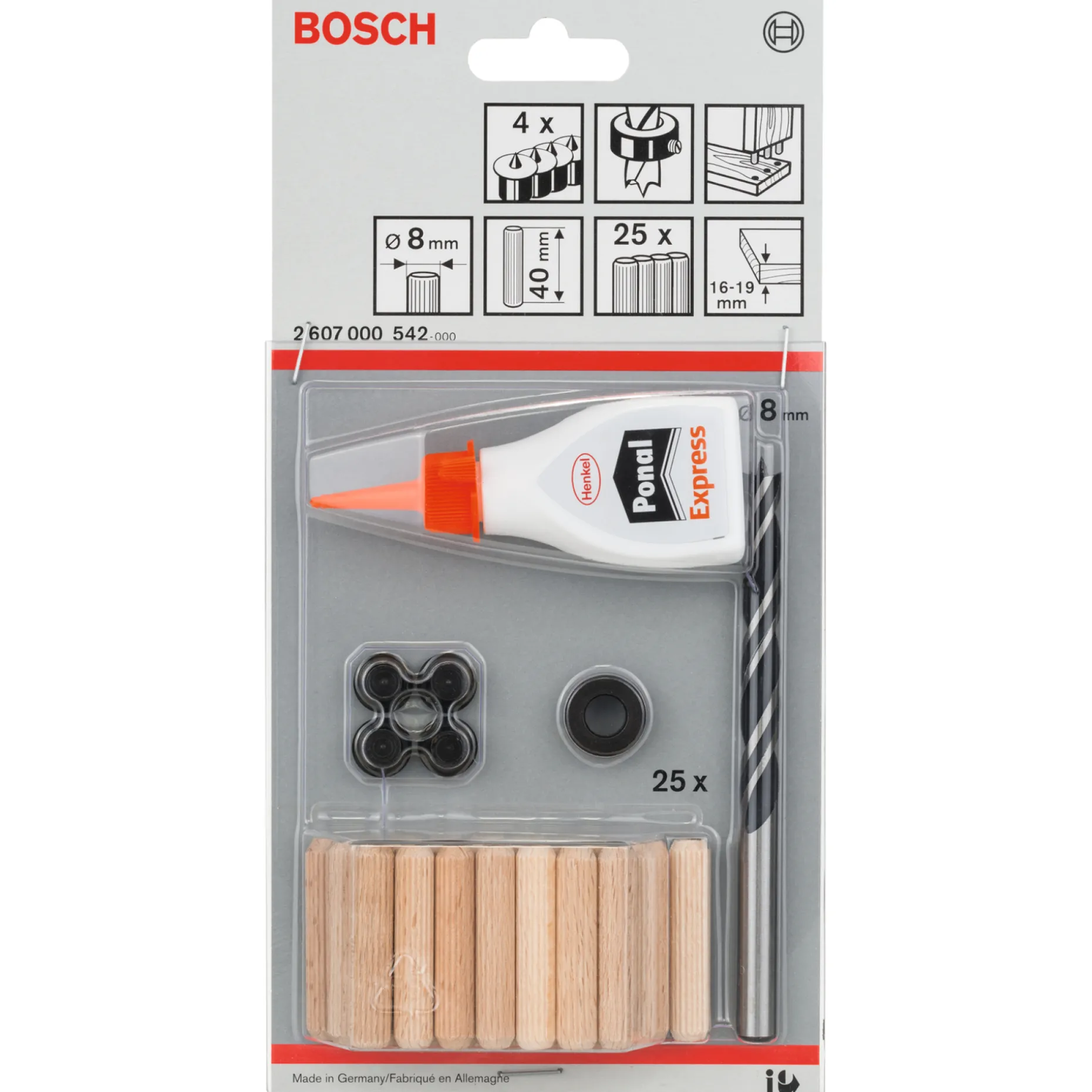 BOSCH TRÆBORSÆT 8X40 MM 32 DELE