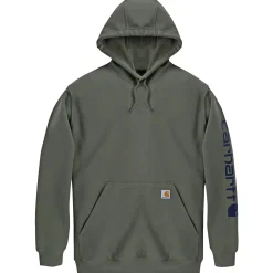 CARHARTT LOOSE FIT MIDWEIGHT LOGO SLEEVE GRAPHIC SWEATSHIRT HÆTTETRØJE XL GRØN