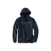 CARHARTT MARQUETTE LOGO SWEATSHIRT HÆTTETRØJE S NAVY BLÅ