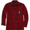 CARHARTT RELAXED FIT FLANNEL SHERPA-LINED SHIRT JAC SKJORTEJAKKE L RØD TERNET