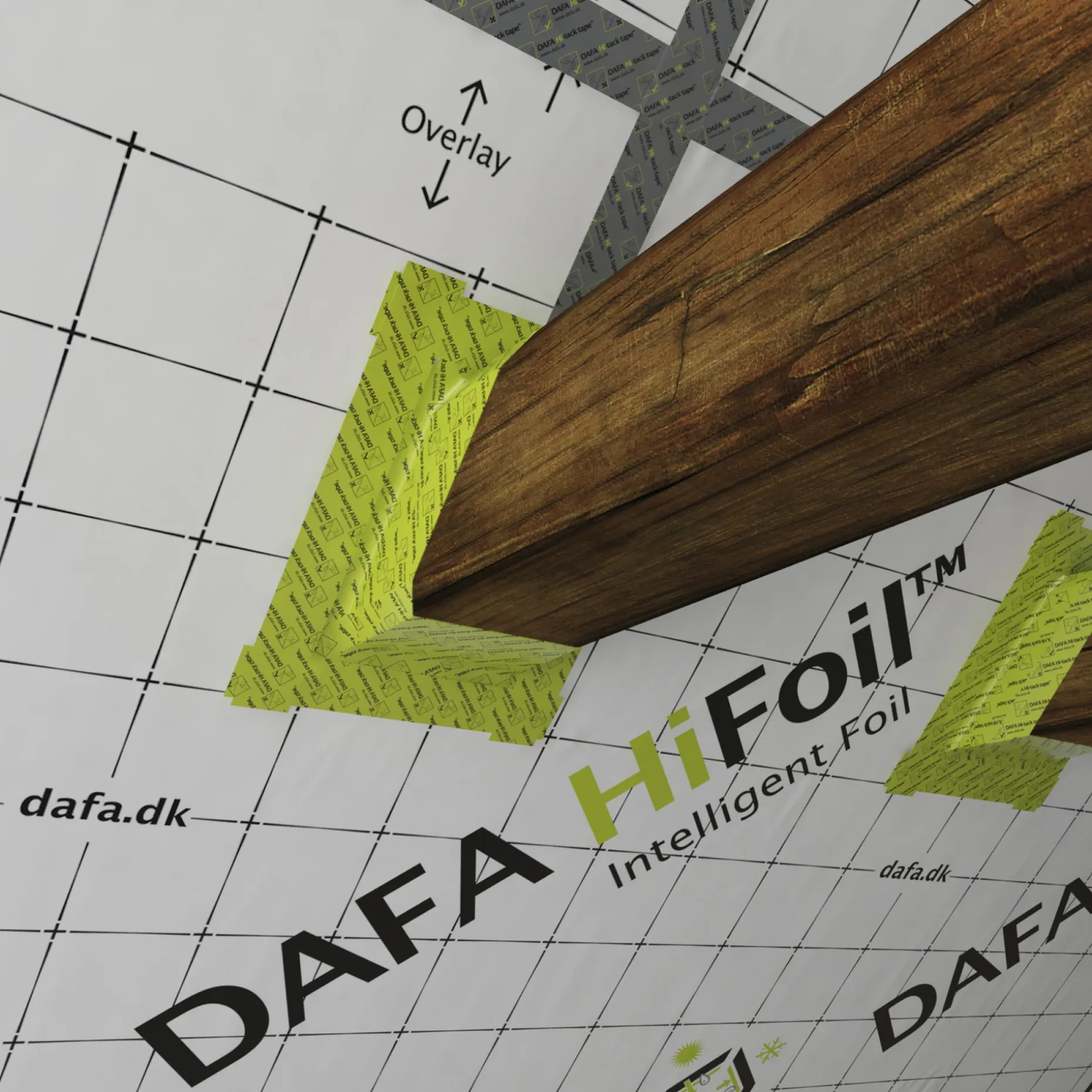 DAFA AIRSTOP SYSTEM HI-TACK LIME FOLIELINER DAMPSPÆRRETAPE 60 MM X 25 M