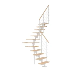 DOLLE BOSTON PLADSBESP. TRAPPE HVID BØG SHAPE 6 GELÆNDER 12 TRIN