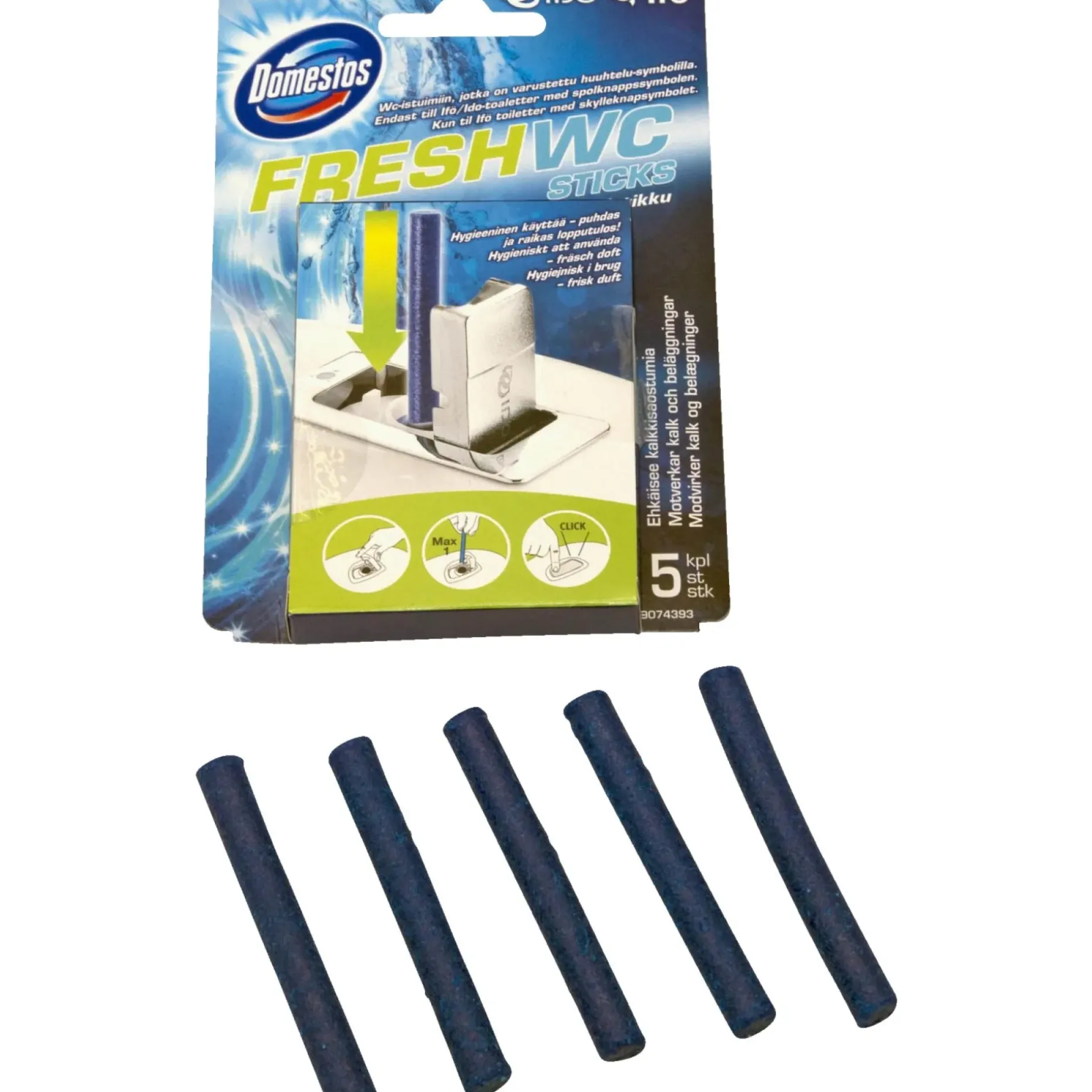 DOMESTOS WC-STICK OCEAN - 5-PAK RENGØRINGSMIDDEL 5 PK