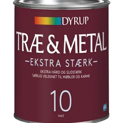 DYRUP 10 EKSTRA STÆRK TRÆ- OG METALMALING 1 L HVID