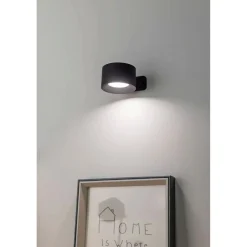 EGLO MURAGLIE RUND GENOPLADELIG VÆGLAMPE SORT