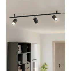 EGLO PORTELLA SKINNESPOT SORT/BØRSTET STÅL GU10 3X3W