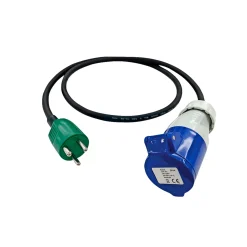 GRIPO ADAPTER BLÅ FRA DK STIKPROP TIL CEE MELLEMLED - 230V 1,2 - MTR