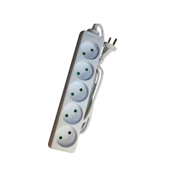 GRIPO STIKDÅSE 5 UDTAG U/JORD HVID 1,5 M KABEL