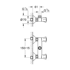 GROHE COSTA L BRUSEARMATUR KROM