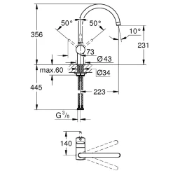 GROHE MINTA KØKKENARMATUR KROM