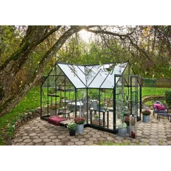 HALLS ICON 8 GARDENHOUSE EKSKL. SOKKEL HÆRDET GLAS GRØN 13,0 M2