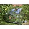 HALLS QUBE 68 DRIVHUS 3 MM HÆRDET GLAS HELE BANER SORT 5 M²