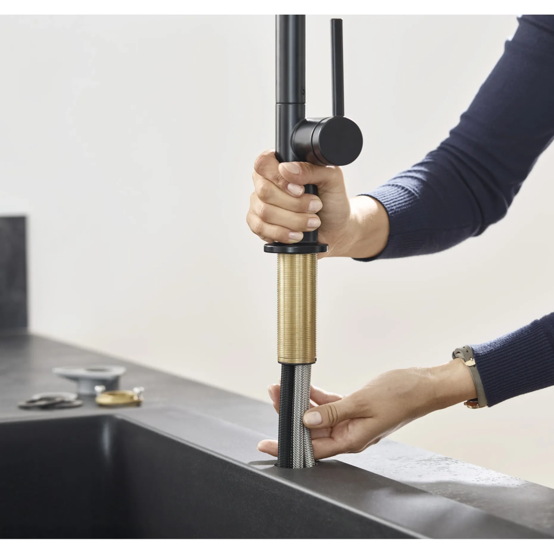 HANSGROHE TALIS M54 210 KØKKENARMATUR MAT SORT