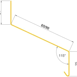 JUAL SORT ALU-PROFIL 19AS, 25 X 65 X 24 MM. SÅLBÆNK 1 M
