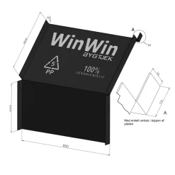 JUAL WINWIN PLADE SPÆRAFSTAND 1000 MM VINDSTOPPLADE SORT 450 + 600 + 50 MM