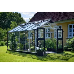 JULIANA PREMIUM EKSKL. SOKKEL DRIVHUS 3 MM HÆRDET GLAS HELE BANER ALU 13 M²