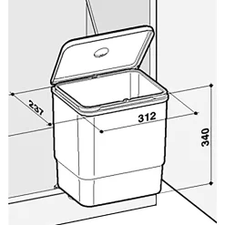 JUVEL SESAMO2 AFFALDSSPAND HVID/GUL/GRØN 8+8 L