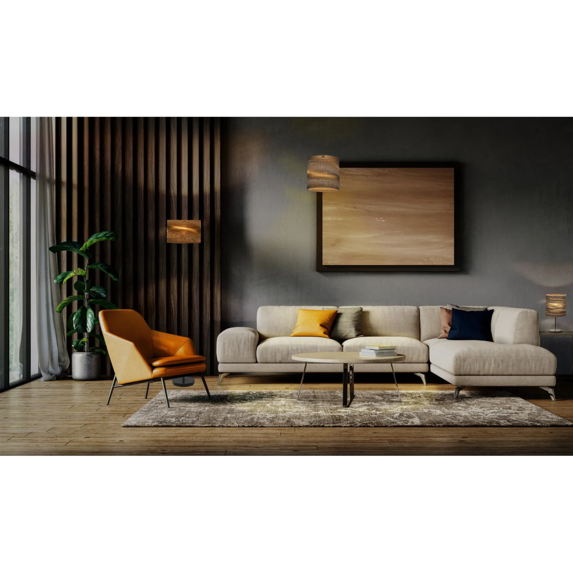 LEDVANCE DECOR CARDBOARD BORDLAMPE BRUN 25,8 CM