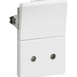 LK FUGA 1,5 MODUL STIKKONTAKT M/AFBRYDER HVID U/JORD