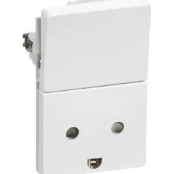 LK FUGA STIKKONTAKT M/AFBRYDER HVID 1 1/2 MODUL M/JORD