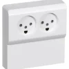 LK OPUS 66 DOBBELT STIKONTAKT MED PANEL HVID M/JORD