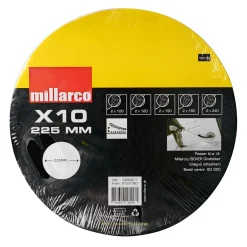 MILLARCO SLIBERONDEL Ø225 MM K100/K120/K150/K180/K240 10 DELE