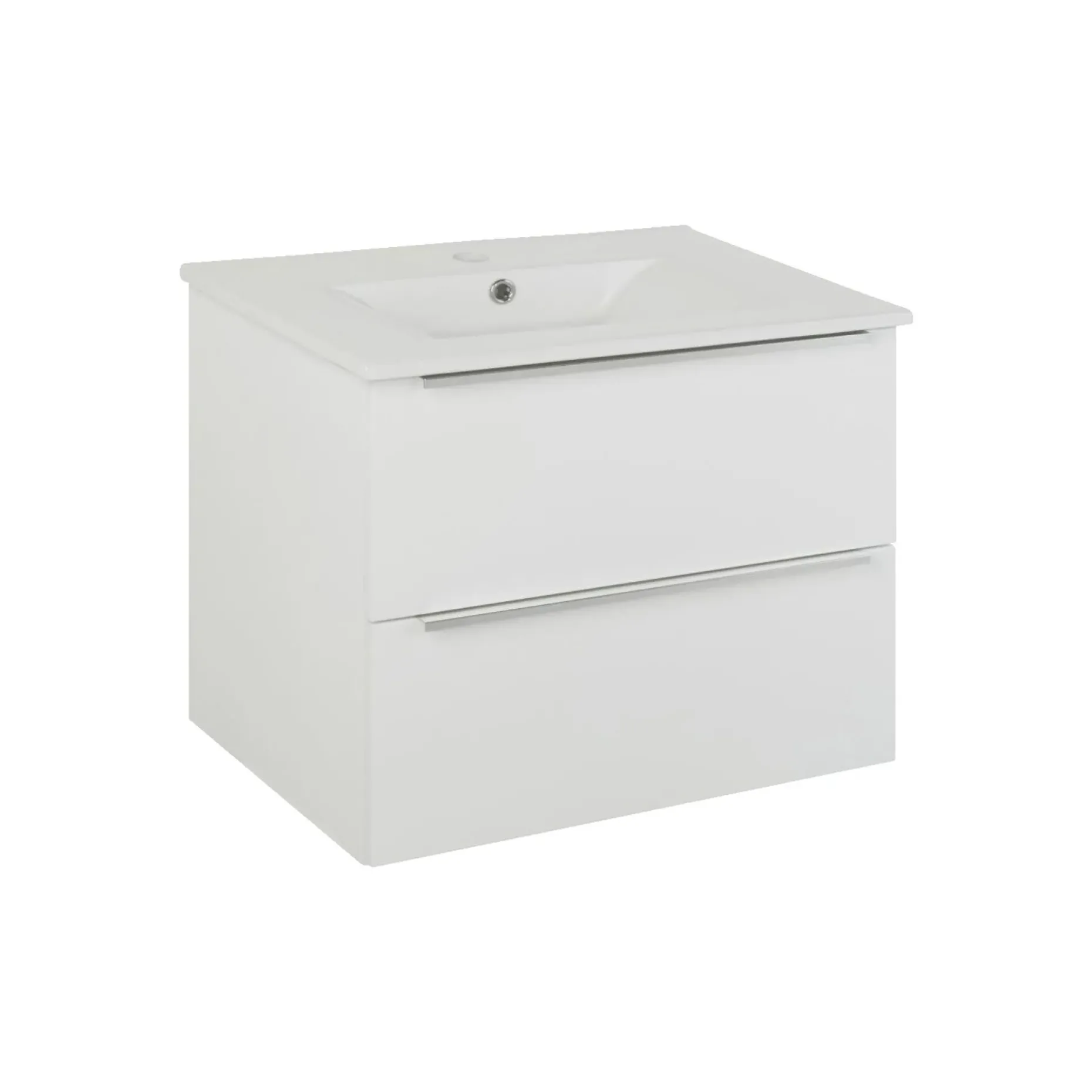 MILOBAD AURUM BADMØBEL HVID HØJGLANS 2 SKUFFER 60 CM