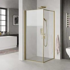MILOBAD MESSING PROFIL BRUSEDØR KLART GLAS 90 CM