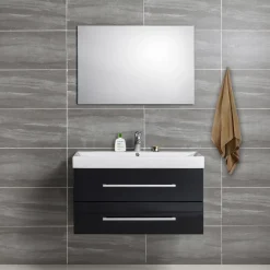 MILOBAD NORDIC DECK NATURE BADMØBEL SORT 2 SKUFFER 100 CM