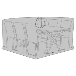 OUTRIUM BORD+6 STOLE OVERTRÆK SORT