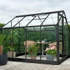 OUTRIUM HALLS DRIVHUS INKL. SOKKEL 3 MM DELT GLAS SORT 5 M²