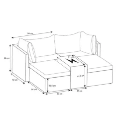 OUTRIUM LISSABON SOFASÆT SORT