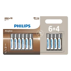 PHILIPS ALKALINE AAA BATTERI 10 STK/PAK