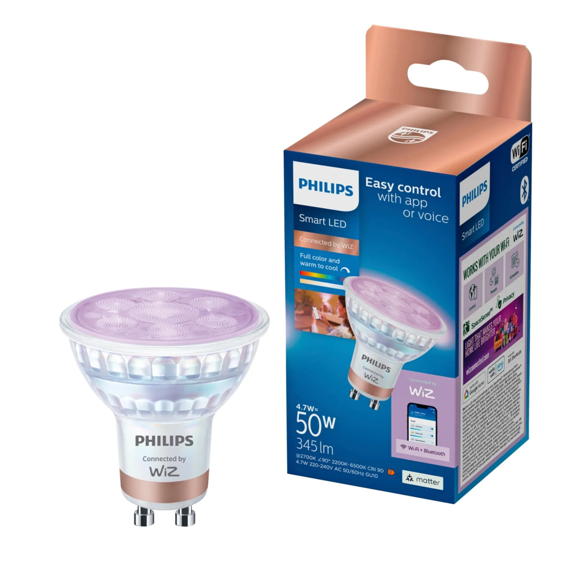 PHILIPS COLOR LED PÆRE GU10 SPOT 5W